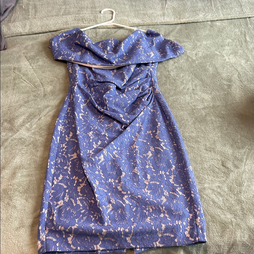 Vince Camuto Lavender Lace Strapless Sheath Dress